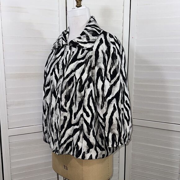 Chico's Jacket Size 3 XL Size 16 Zebra Animal Print - Picture 6 of 15